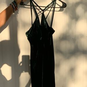 Dark green velvet dress